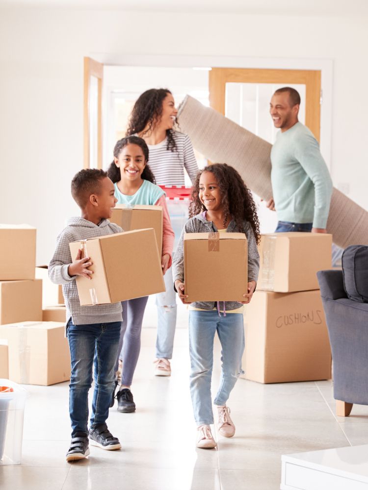 family moving into new house after using 1 Percent Lists